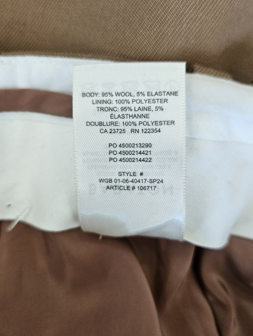 Babaton Rojo Cargo Pant In Camel Size 4 - Picture 6 of 6